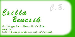 csilla bencsik business card